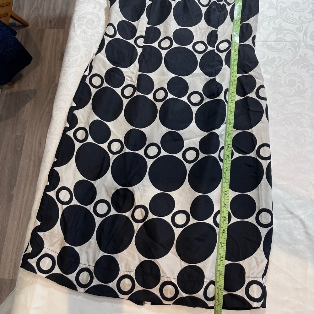 Ice 100% silk women’s black and cream geometric print midi dress Lined Size 4 - Picture 10 of 10